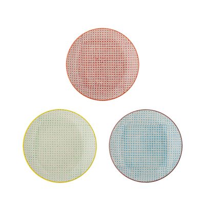 Tallrik Röd Stengods Carla 3-pack | Bloomingville