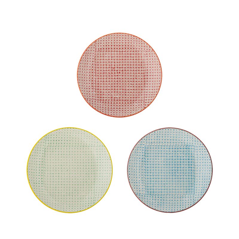 Tallrik Röd Stengods Carla 3-pack | Bloomingville