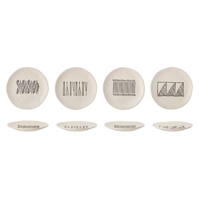 Tallrik Svart Stengods Eliana 4-pack | Bloomingville