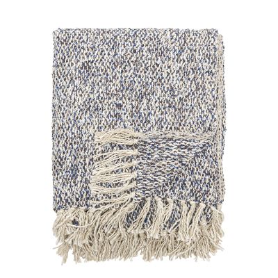 Bloomingville Ocean Pläd, Blå, Polyester L160xW130 cm