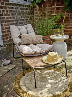 Boel Solstol med pall Natur Metall H77cm Set om 2 Bloomingville