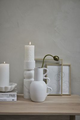 Lene Bjerre Ellia Ljusstake Vit Marmor H30 cm