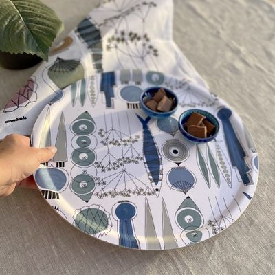 Picknick, Bricka, Blå, 38Cm
