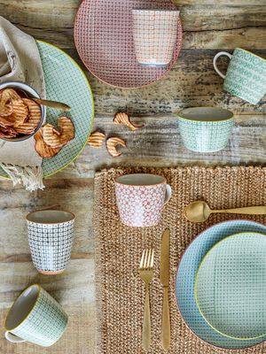 Tallrik Röd Stengods Carla 3-pack | Bloomingville