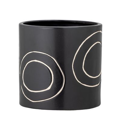 Kruka Svart Stengods Troy | Bloomingville