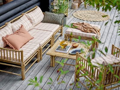 Modulsoffa höger hörn Natur Bambu Korfu | Bloomingville