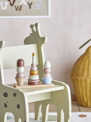 Bloomingville Celebrate Aktivitetsleksak, Natur, Bokträ L20,5xH23xW7 cm, Set om 18