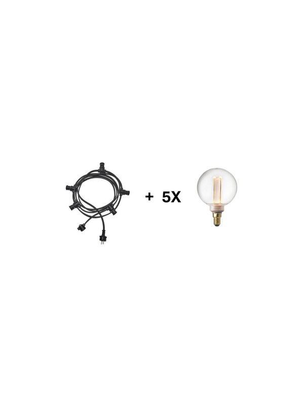 Future LED pkt E14 5x ww2000 G80 4.2m Svart PR Home