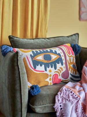 Kudde Orange Återvunnen bomull Horus | Bloomingville