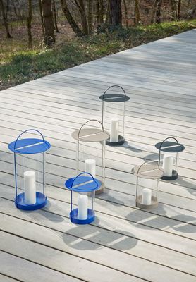 Lykta Optisk blå Metall. Glas OYOY LIVING