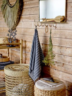 Korg med lock Natur Sjösäv Connie Set om 2 | Bloomingville
