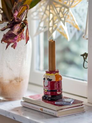 Ljusstake Röd Stengods Feast | Bloomingville