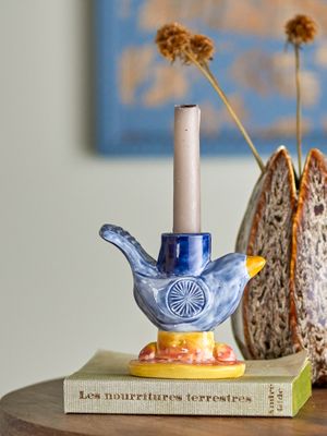 Ljusstake Blå Stengods |  Bloomingville Creative