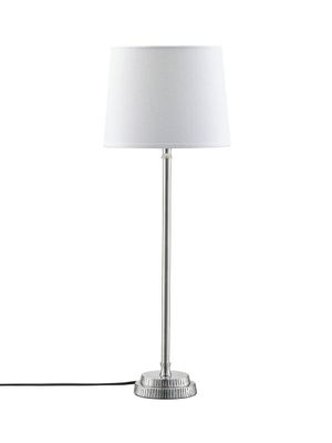 PR Home Kent Bordslampa med Vit Skärm 59 cm Silver