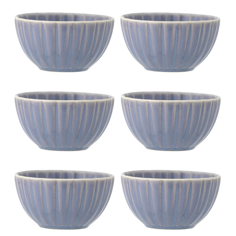 Bloomingville Latina Skålset, Blå, Stengods Ø12xH6,5 cm, Set om 6