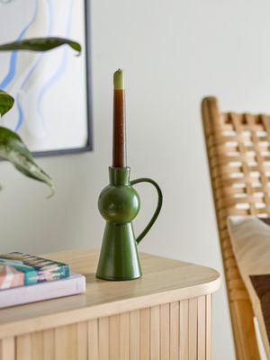Ljusstake Grön Stengods Fija | Bloomingville
