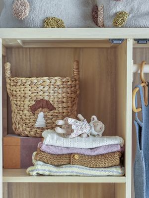 Bloomingville Agnes Korg, Natur, Vattenhyacint Ø26xH26/Ø32xH32 cm, Set om 2