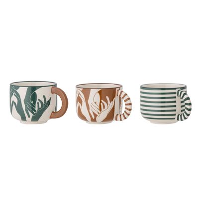 Kopp Grön Stengods Carim Set om 3 | Bloomingville