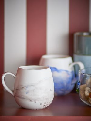 Bloomingville Lyre Kopp, Brun, Stengods Ø8xH8 cm, Set om 4