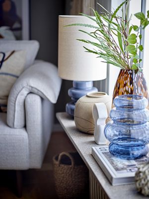 Fabiola Table lamp Blå Glas Ø24cm Bloomingville