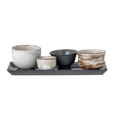 Sushiset Vit Stengods Masami Set om 5 | Bloomingville