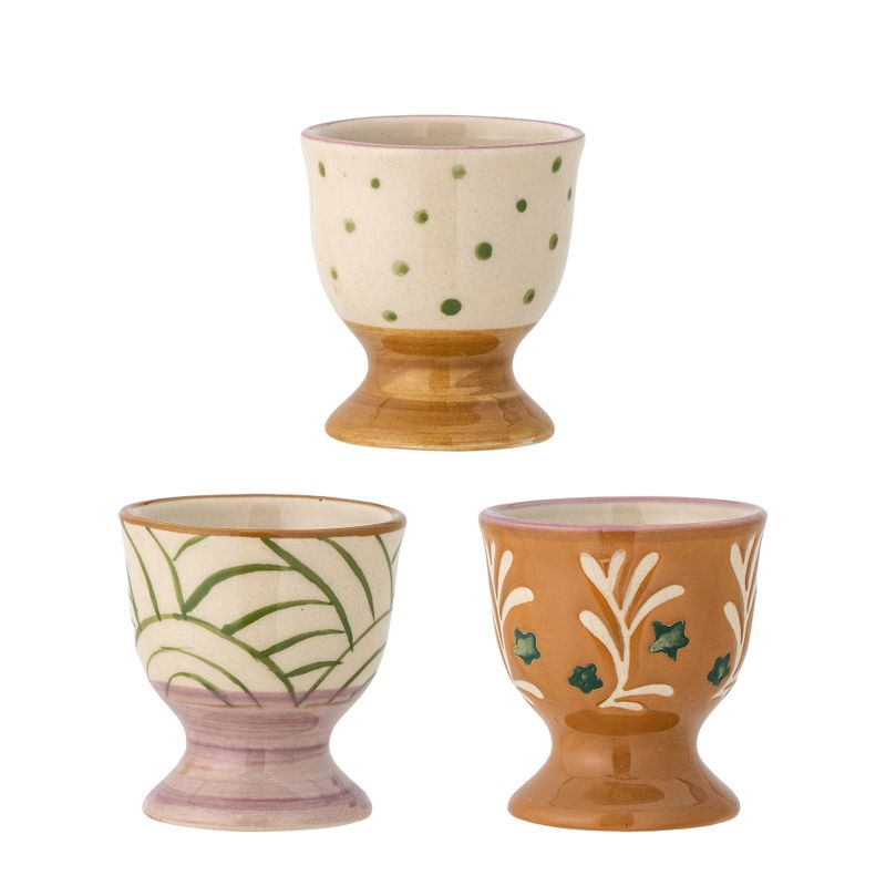 Äggkopp Brun Stengods Vincent Set om 3 | Bloomingville