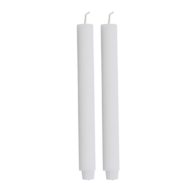 Kronljus Ribbed Vit Paraffin Lene Bjerre