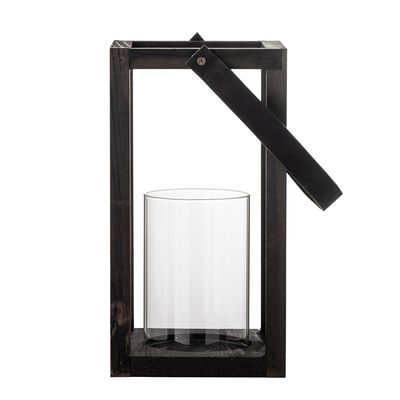 Lyktor med glas Svart Furu Lyra | Bloomingville