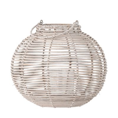 Lyktor med glas Vit Rotting Malua | Bloomingville