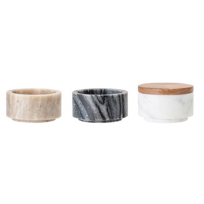 Burk med lock Vit Marmor | Bloomingville Creative