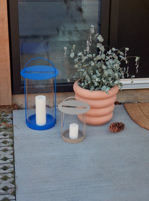 Lykta Optisk blå Metall. Glas OYOY LIVING