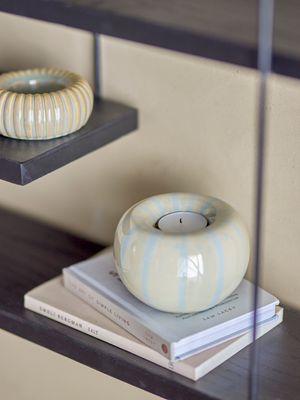 Värmeljushållare Gul Stengods Agate | Bloomingville