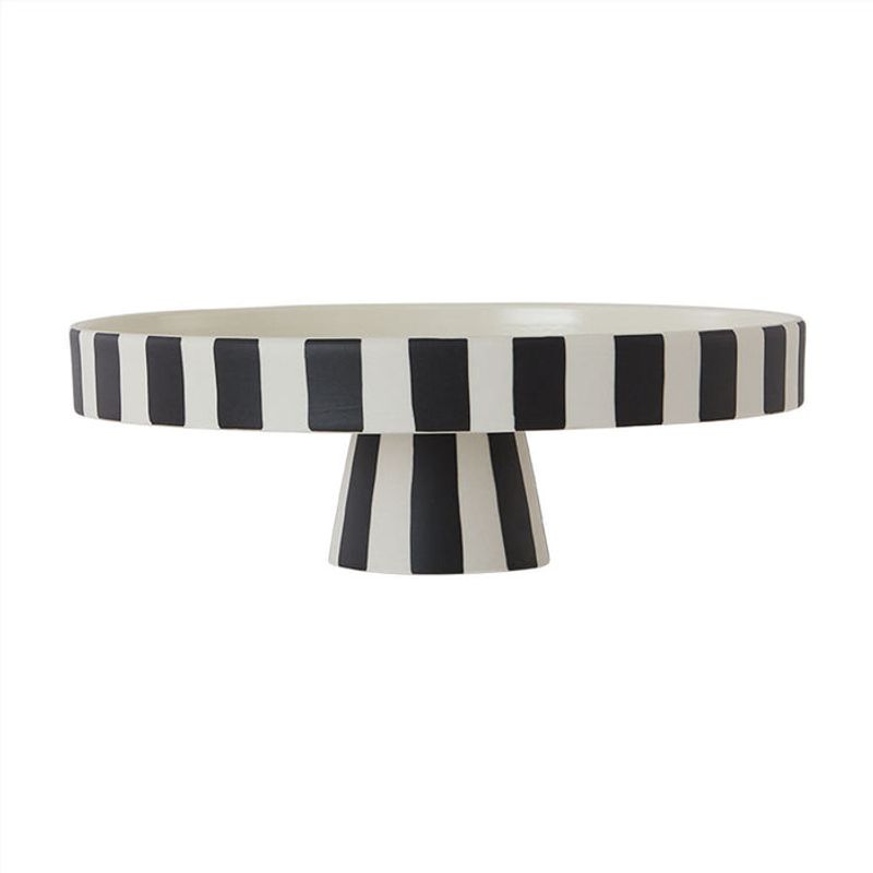 Toppu Bricka Vit/Svart Stengods Oyoy Living Ø27cm