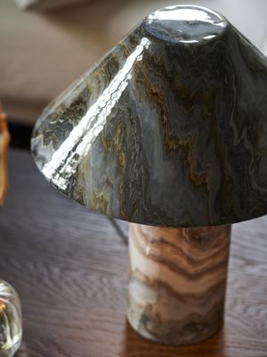 Marnie Bordslampa Marmor 43cm Grå | PR Home