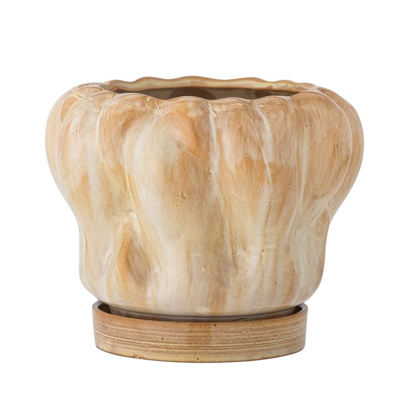 Kruka med fat Natur Stengods Hollis | Bloomingville