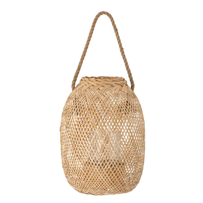 Lyktor med glas Natur Bambu Musu | Bloomingville