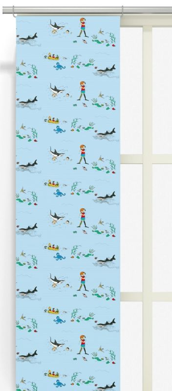 Pippi I Söderhavet blå panellängd 2 pack Arvidssons Textil