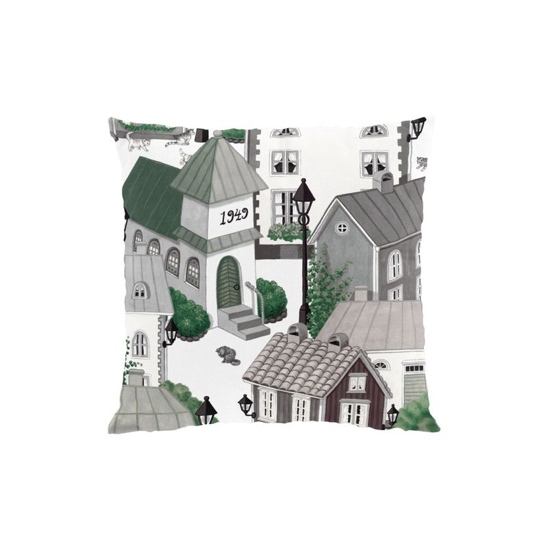Lyckeby Blommar grå kuddfodral Arvidssons Textil