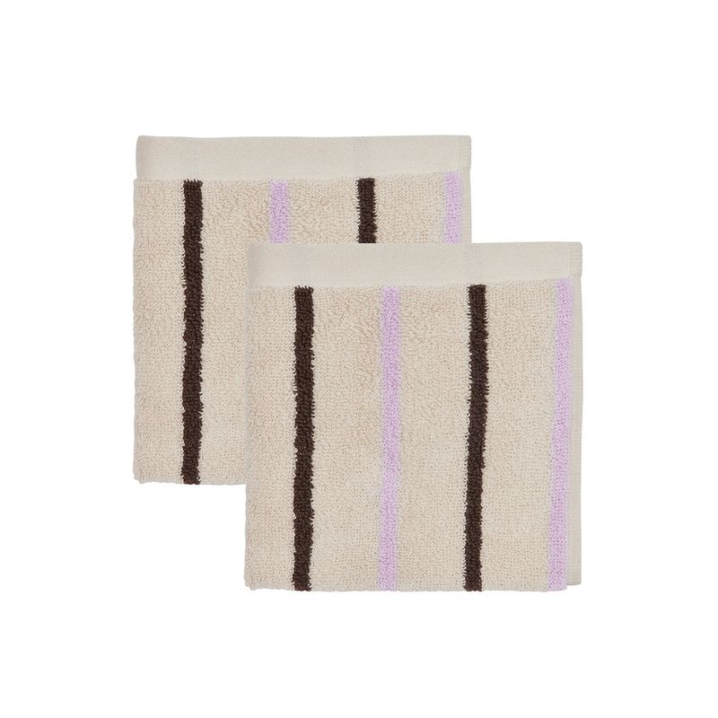 Handduk Beige / Brun / Lavendel Ekologisk Bomull OYOY LIVING
