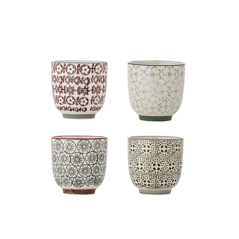 Kopp Grön Stengods Karine 4-pack | Bloomingville