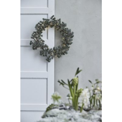 Lene Bjerre Vintia LED Krans H10 cm Grön/Offwhite Ø55 cm