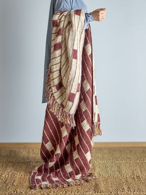 Bloomingville Cang Pläd, Röd, Bomull L160xW130 cm