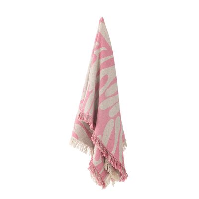 Filt Rosa Återvunnen bomull Alk | Bloomingville