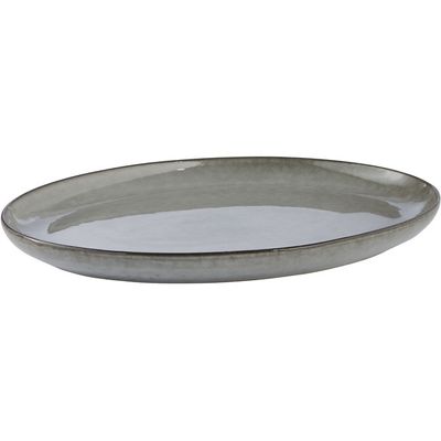 Lene Bjerre Amera Bricka Grå Stengods 34x27 cm