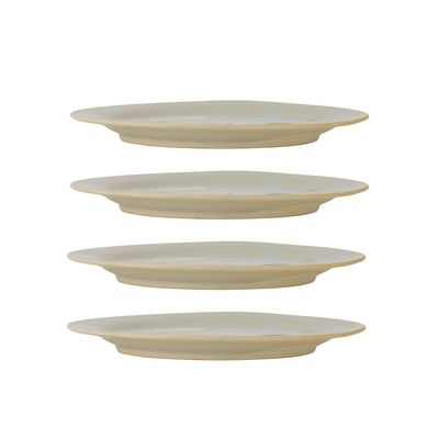 Bloomingville Hadden Tallrik, Grön, Stengods Ø21xH2 cm, Set om 4