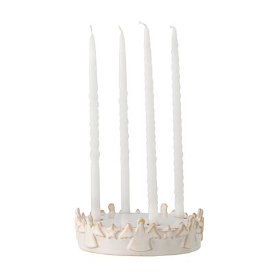 Adventsljusstake Vit Stengods Starry | Bloomingville