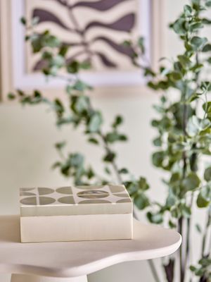 Låda med lock Grå Resin Kabela | Bloomingville