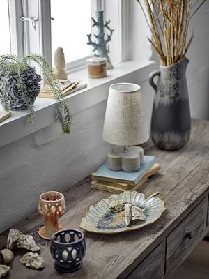 Bloomingville Foglio Bordslampa, Natur, Polyresin Ø16xH28,5 cm