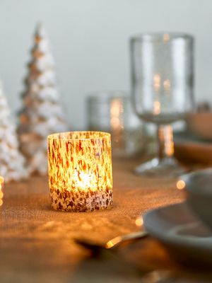 Värmeljushållare Brun Återvunnet glas Felicita | Bloomingville