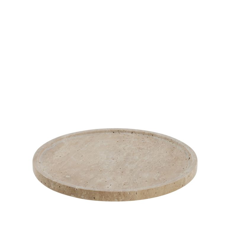 Lene Bjerre Travina Bricka Linne Travertin Ø25.5 cm